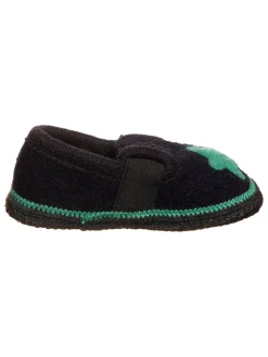 Hausschuhe "Stern" in Dunkelblau/ Türkis