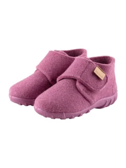 Hausschuhe uni in brombeer