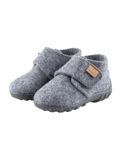 Hausschuhe uni in rauchgrau