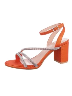 High-Heel Sandalette in Orange