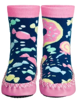 Hüttenschuh Bonbons in Marine/Rosa