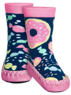 Hüttenschuh Bonbons in Marine/Rosa