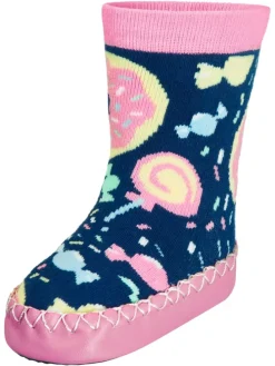 Hüttenschuh Bonbons in Marine/Rosa