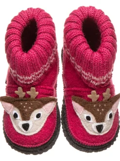 Hüttenschuhe "Reh" in Pink