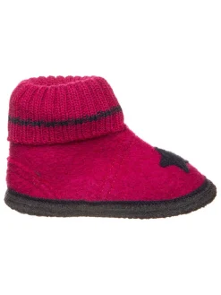 Hüttenschuhe "Stern" in Fuchsia
