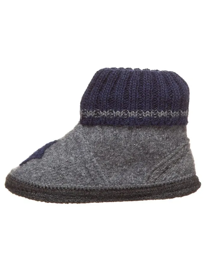 Hüttenschuhe "Stern" in Grau