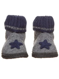 Hüttenschuhe "Stern" in Grau