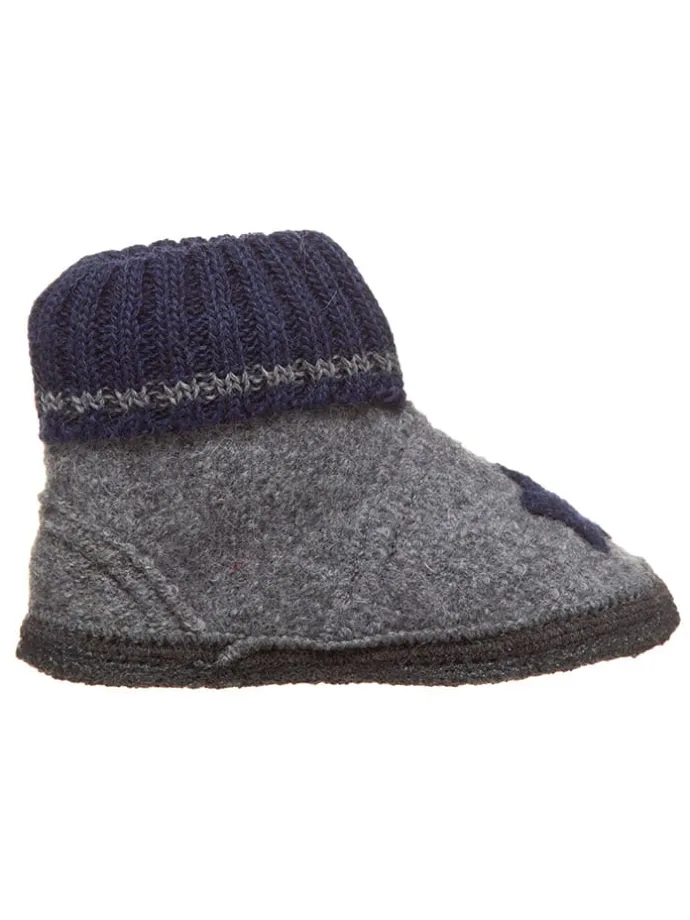 Hüttenschuhe "Stern" in Grau