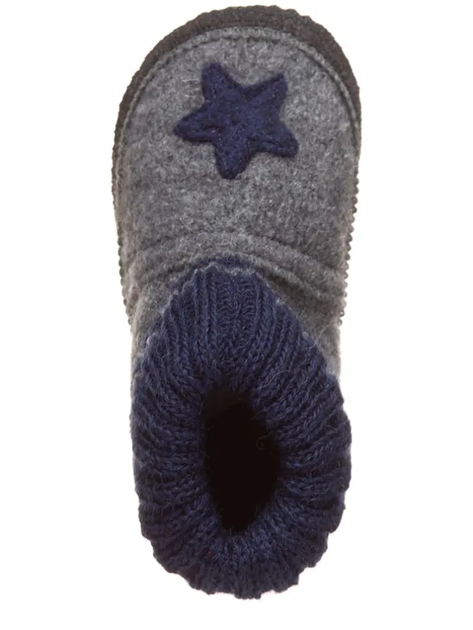 Hüttenschuhe "Stern" in Grau