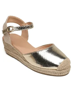 Keilespadrilles in Gold