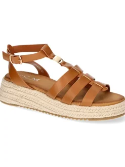 Keilespadrilles in Hellbraun