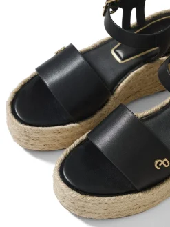 Keilsandalen in Schwarz