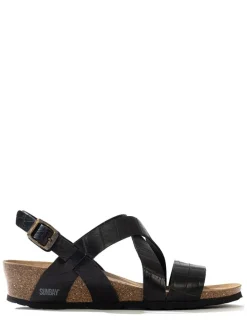 Keilsandaletten "Bini" in Schwarz