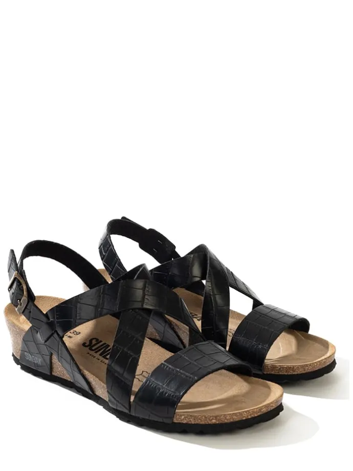 Keilsandaletten "Bini" in Schwarz