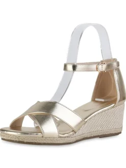 Keilsandaletten Chloe in Gold