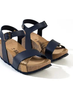 Keilsandaletten "Genes" in Dunkelblau