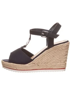 Keilsandaletten in Dunkelblau