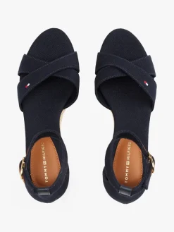 Keilsandaletten in Dunkelblau