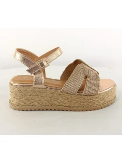 Keilsandaletten in Gold