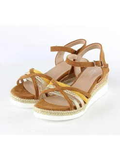 Keilsandaletten in Hellbraun