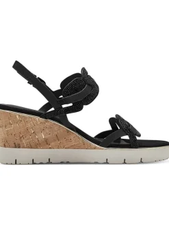 Keilsandaletten in Schwarz