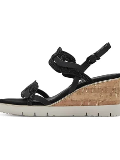 Keilsandaletten in Schwarz