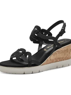 Keilsandaletten in Schwarz