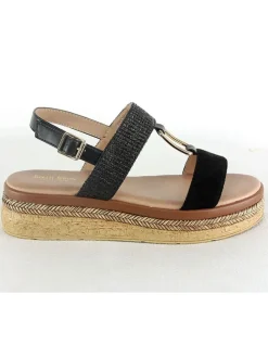 Keilsandaletten in Schwarz