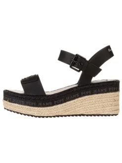 Keilsandaletten in Schwarz