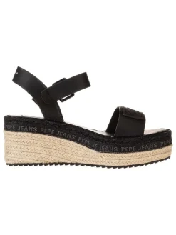 Keilsandaletten in Schwarz