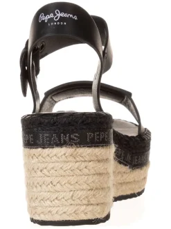 Keilsandaletten in Schwarz