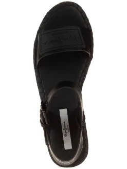 Keilsandaletten in Schwarz