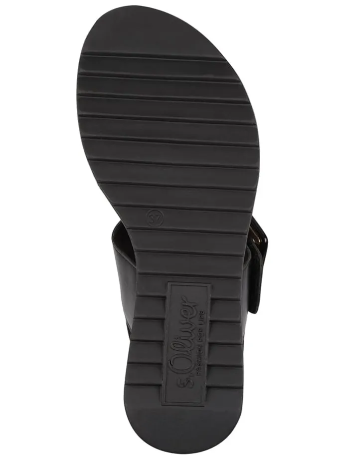 Keil-Sandaletten in Schwarz/ Weiß