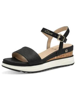 Keil-Sandaletten in Schwarz