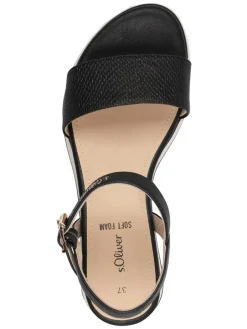 Keil-Sandaletten in Schwarz