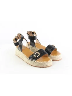 Keilsandaletten in Schwarz