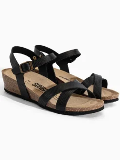 Keilsandaletten "Lecheria" in Schwarz