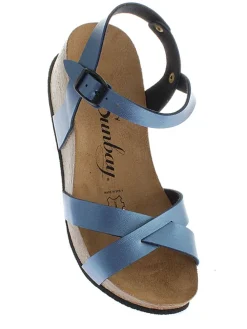 Keilsandaletten "Pivoine" in Hellblau