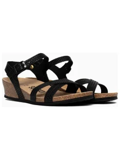 Keilsandaletten "Semi-Compensees" in Schwarz