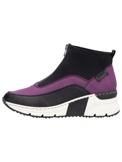 Keilslipper in Lila/ Schwarz