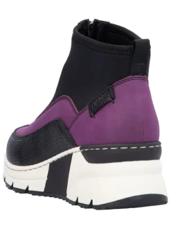 Keilslipper in Lila/ Schwarz