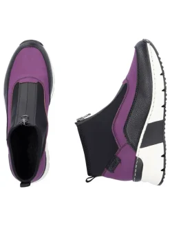 Keilslipper in Lila/ Schwarz