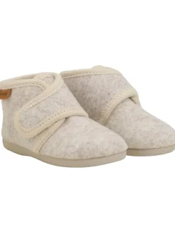 Kinder Hausschuh "Slippers Wool Hook and Loop" in Beige