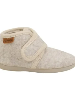 Kinder Hausschuh "Slippers Wool Hook and Loop" in Beige