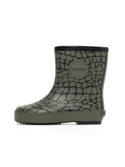 Kinderstiefel Nature Krokodil in oliv/schwarz