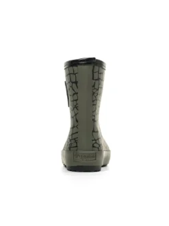 Kinderstiefel Nature Krokodil in oliv/schwarz