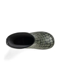 Kinderstiefel Nature Krokodil in oliv/schwarz