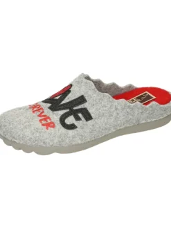 Klassische Hausschuhe in hellgrau