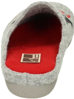 Klassische Hausschuhe in hellgrau