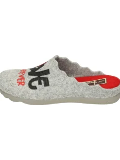 Klassische Hausschuhe in hellgrau